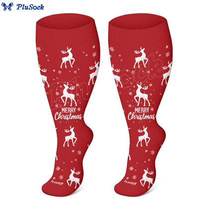 Plus Size Snowman Whale Elk Compression Socks(3 Pairs) - image 4