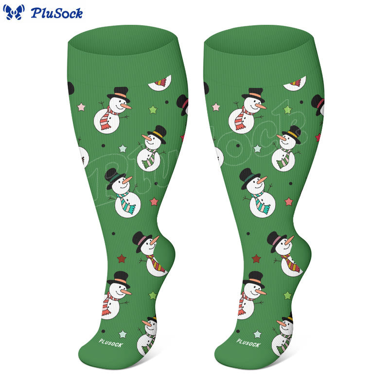 Plus Size Snowman Whale Elk Compression Socks - image 3