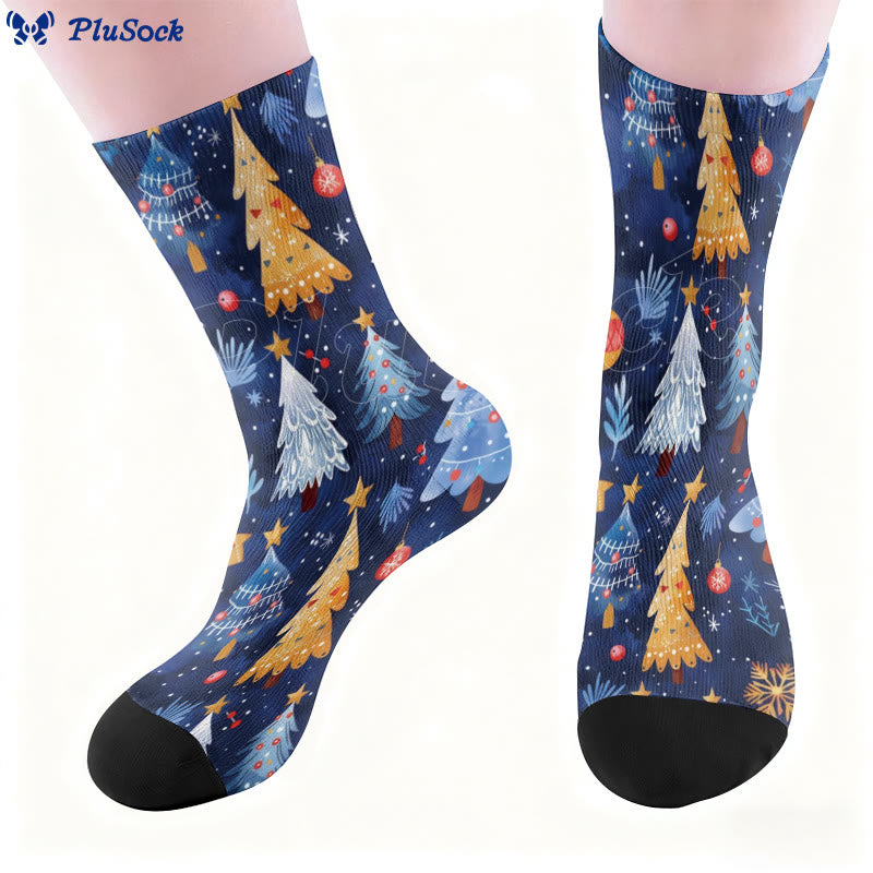 Christmas Tree Quarter Socks - image 1