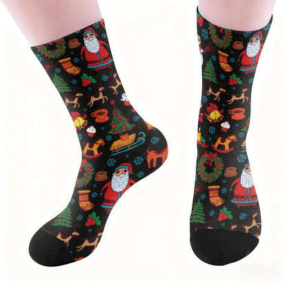 Santa Claus Elk Quarter Socks - image 1
