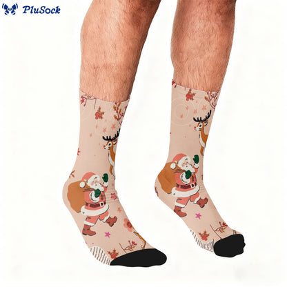 Pink Santa Claus Quarter Socks - image 2