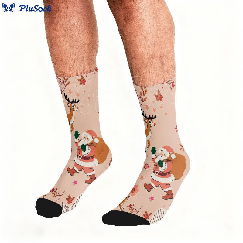 Pink Santa Claus Quarter Socks - image 0