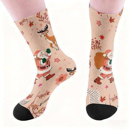 Pink Santa Claus Quarter Socks - image 1