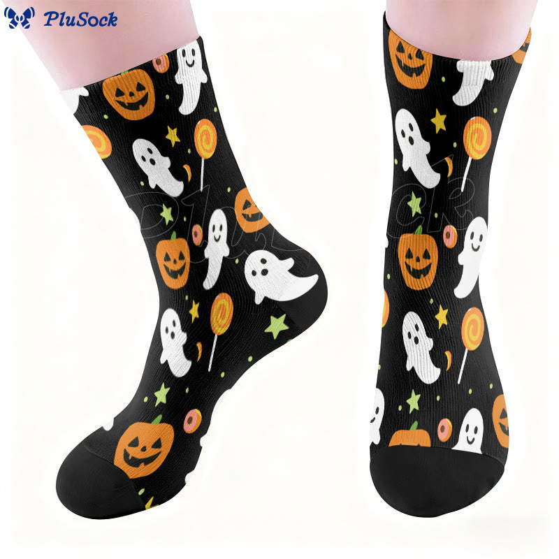 Evil Pumpkin Quarter Socks - image 1