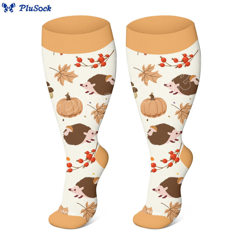 Plus Size Autumn Hedgehog Compression Socks - image 3