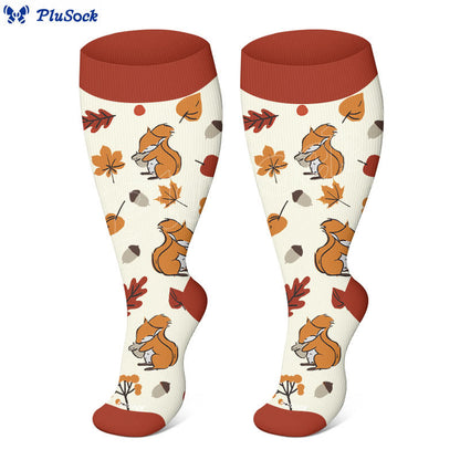 Plus Size Autumn Hedgehog Compression Socks - image 4