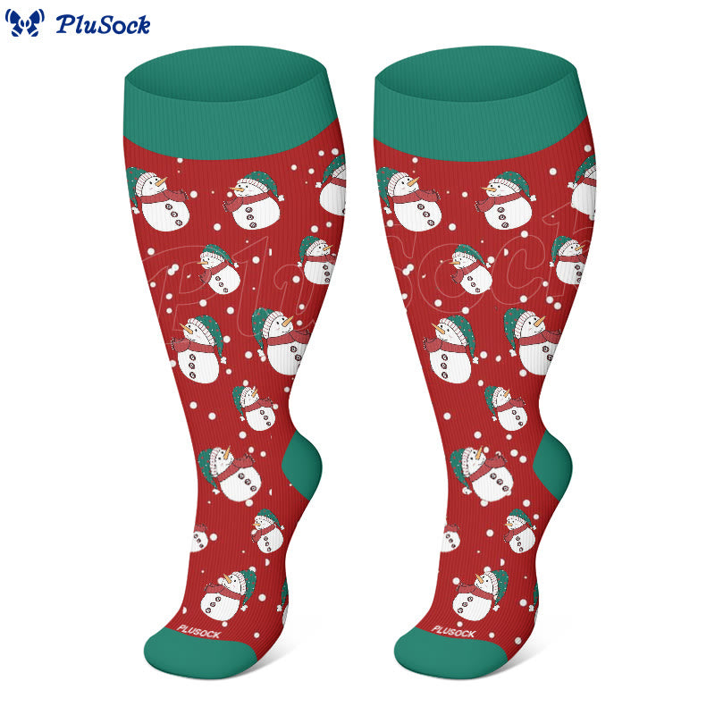 Plus Size Snowman Elk Gingerbread Man Compression Socks - image 4