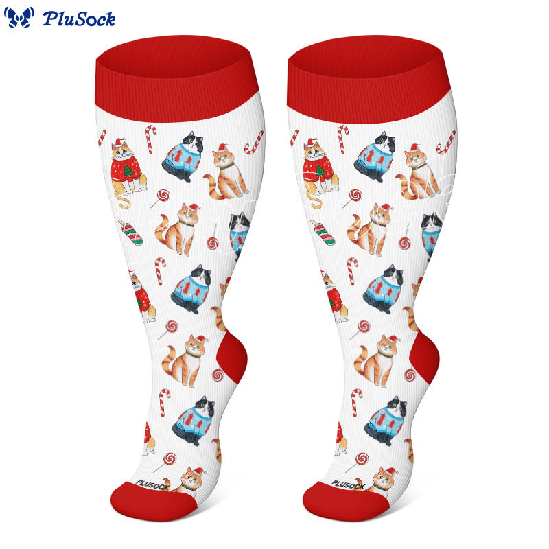 Plus Size Adorable Christmas Mix Compression Socks - image 3
