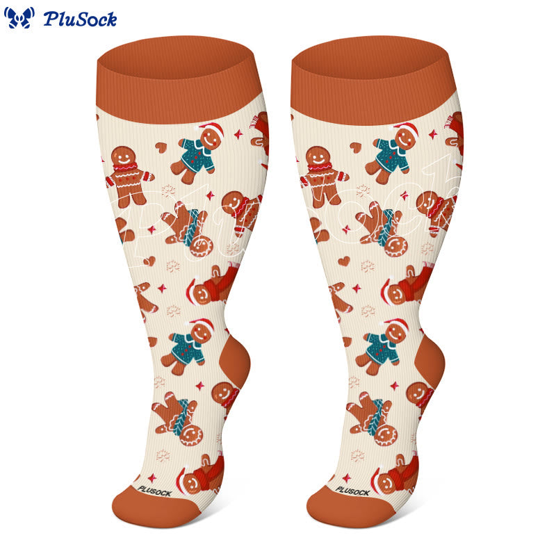 Plusock Plus Size Adorable Christmas Mix Compression Socks - image 2