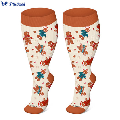 Plusock Plus Size Adorable Christmas Mix Compression Socks - image 2