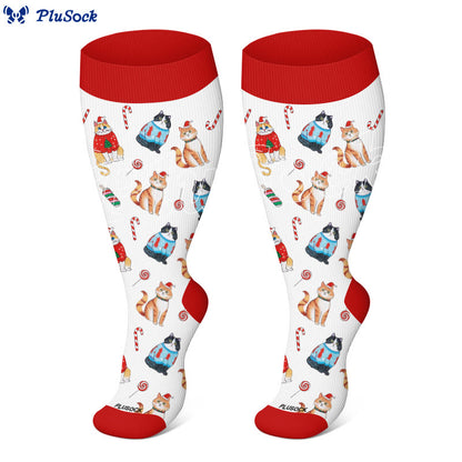 Plus Size Adorable Christmas Mix Compression Socks - image 3