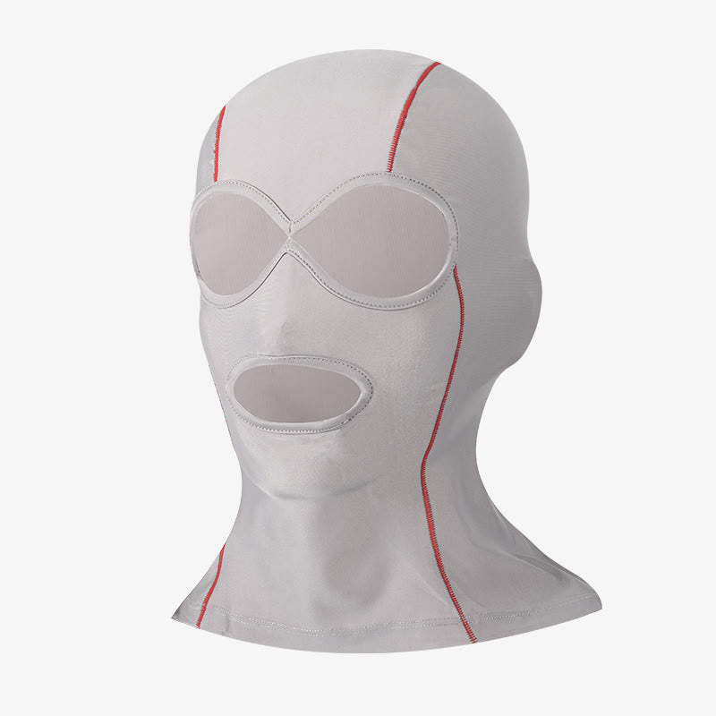 Solid Color Ice Silk Sun Protection Facekini Mask - Grey - One Size - image 1