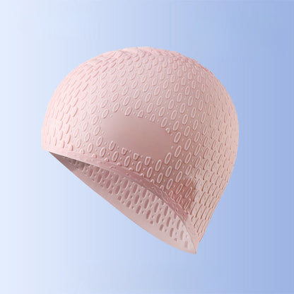 Solid Color Silicone Swim Cap - Pink - One Size - image 7