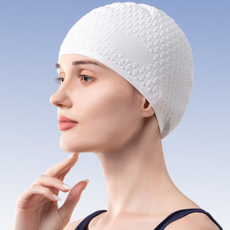 Solid Color Silicone Swim Cap - image 0