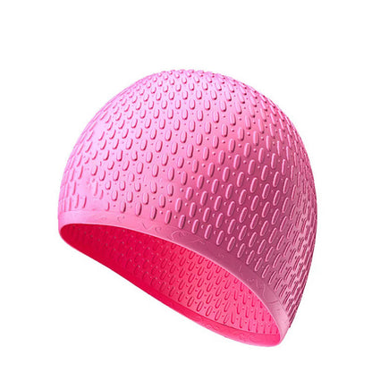 Teardrop Shape Swim Cap - Rose - One Size - image 5