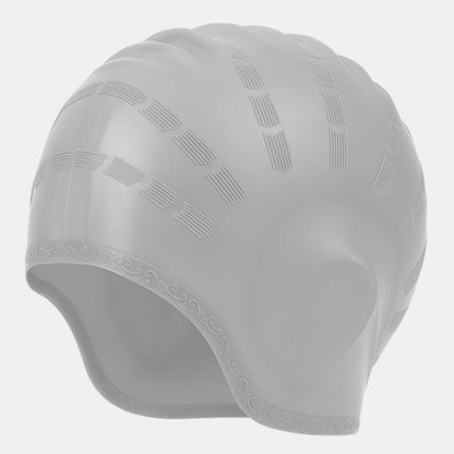 Widened Three Dimensional Swim Cap - Grey - One Size - image 5