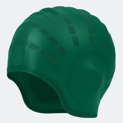 Widened Three Dimensional Swim Cap - Dark Green - One Size - image 6