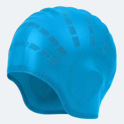 Widened Three Dimensional Swim Cap - Blue - One Size - image 16