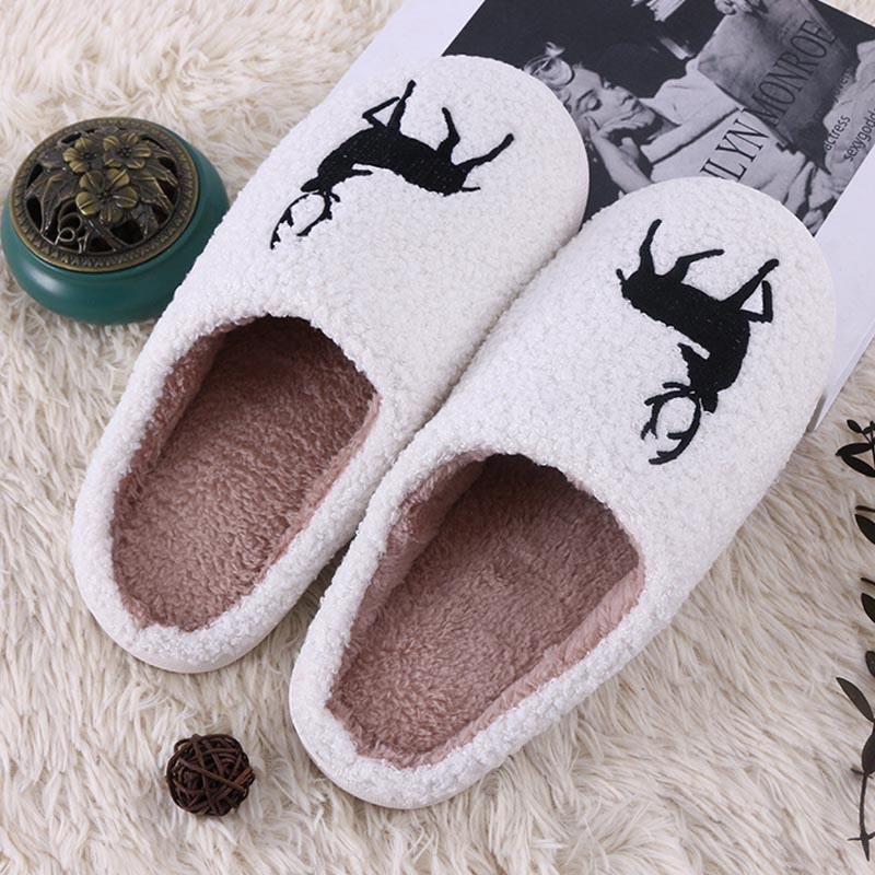 Plus Size Reindeer Slippers - White - EU44-45(US10-11) - image 2