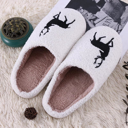 Plus Size Reindeer Slippers - White - EU44-45(US10-11) - image 2