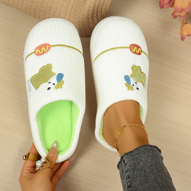 Plus Size Cute Cartoon Animals Slippers - White - EU44-45(US10-11) - image 1