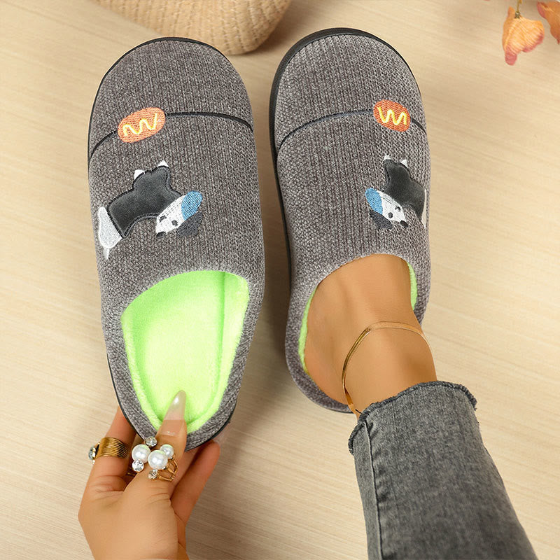 Plus Size Cute Cartoon Animals Slippers - Grey - EU44-45(US10-11) - image 2