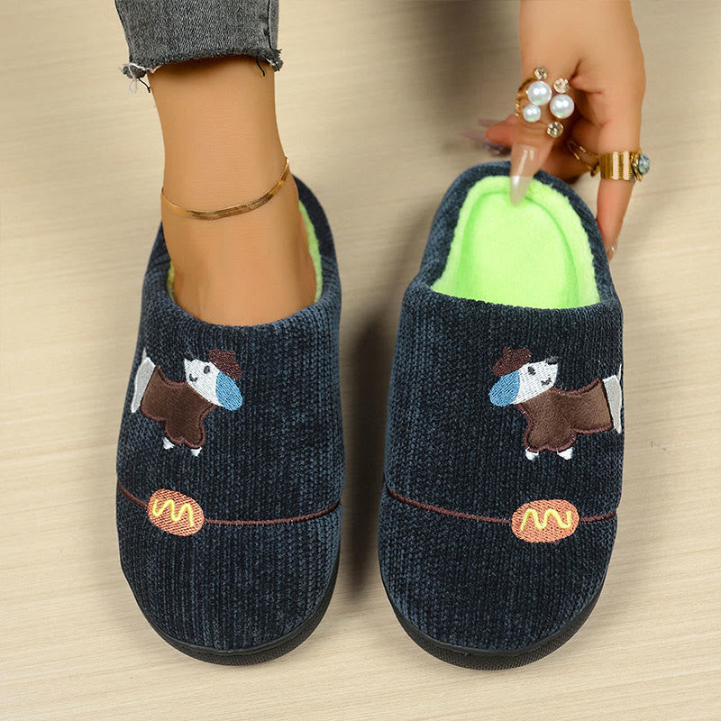 Plus Size Cute Cartoon Animals Slippers - Navy Blue - EU44-45(US10-11) - image 4