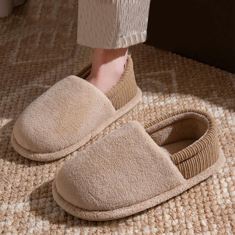 Plus Size Solid Color Soft Slippers - Coffee - EU43-44(US9-10) - image 3