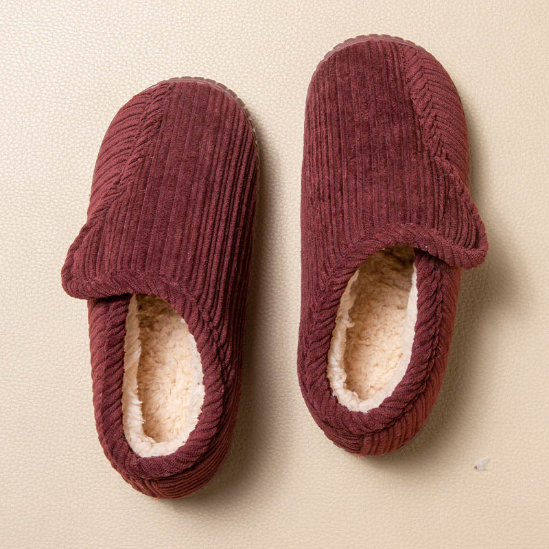 Plus Size Non-slip Warm Slippers - Wine - EU44-45(US9-10) - image 7