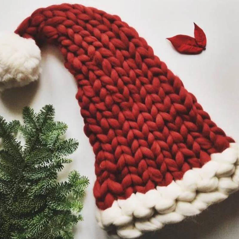 Thick Line Red Christmas Beanie - Red - One Size - image 8