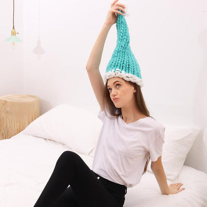 Thick Line Red Christmas Beanie - Blue - One Size - image 10