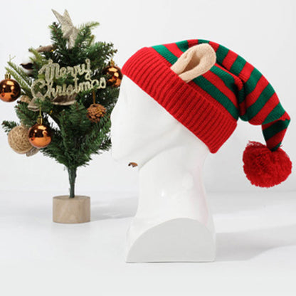 Red Green Stripes Beanie - Red - One Size - image 4