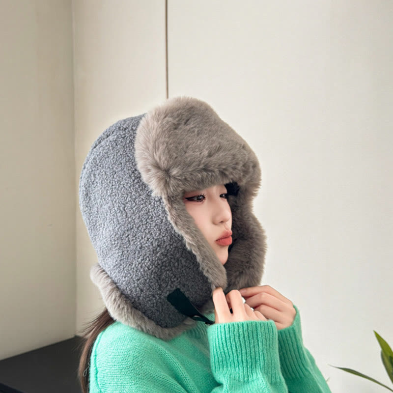 Adjustable Winter Trapper Hat - Grey - One Size - image 7