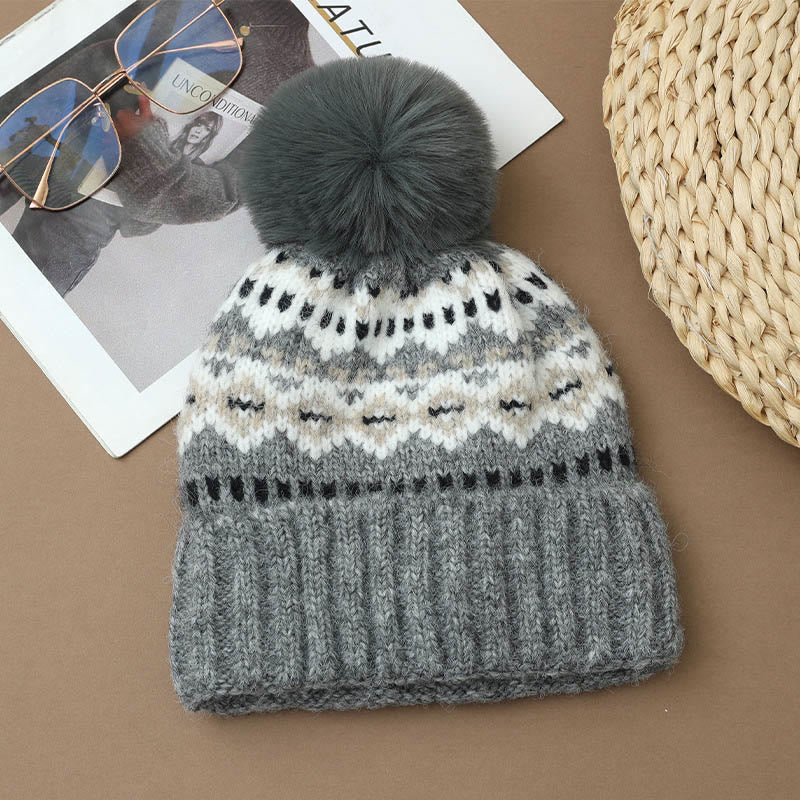 Casual Ethnic Style Beanie - Grey - One Size - image 9
