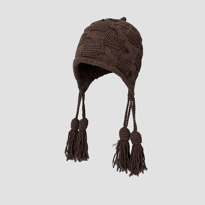 Fashion Tassel Beanie - Coffee - One Size - image 7