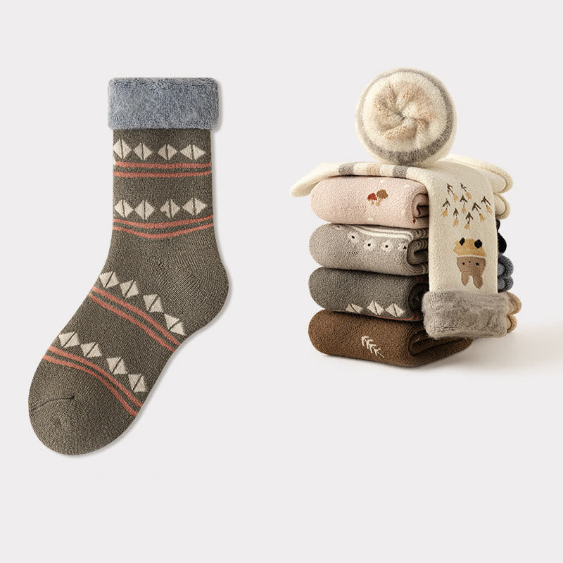 Cute Cartoon Quarter Socks(5 Pairs) - Grey - EU36-41(US3-7.5) - image 10