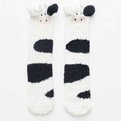 Cute Zoom Quarter Socks(2 Pairs) - Dairy Cow - EU36-40(US3-7) - image 10