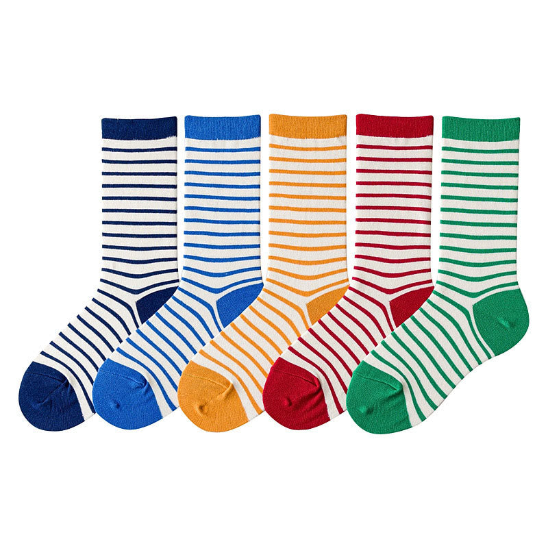 Retro Stripes Quarter Socks(5 Pairs) - Multicolor - EU36-43(US3-9) - image 10
