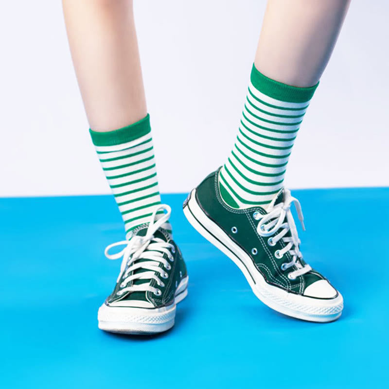 Retro Stripes Quarter Socks(5 Pairs) - image 2