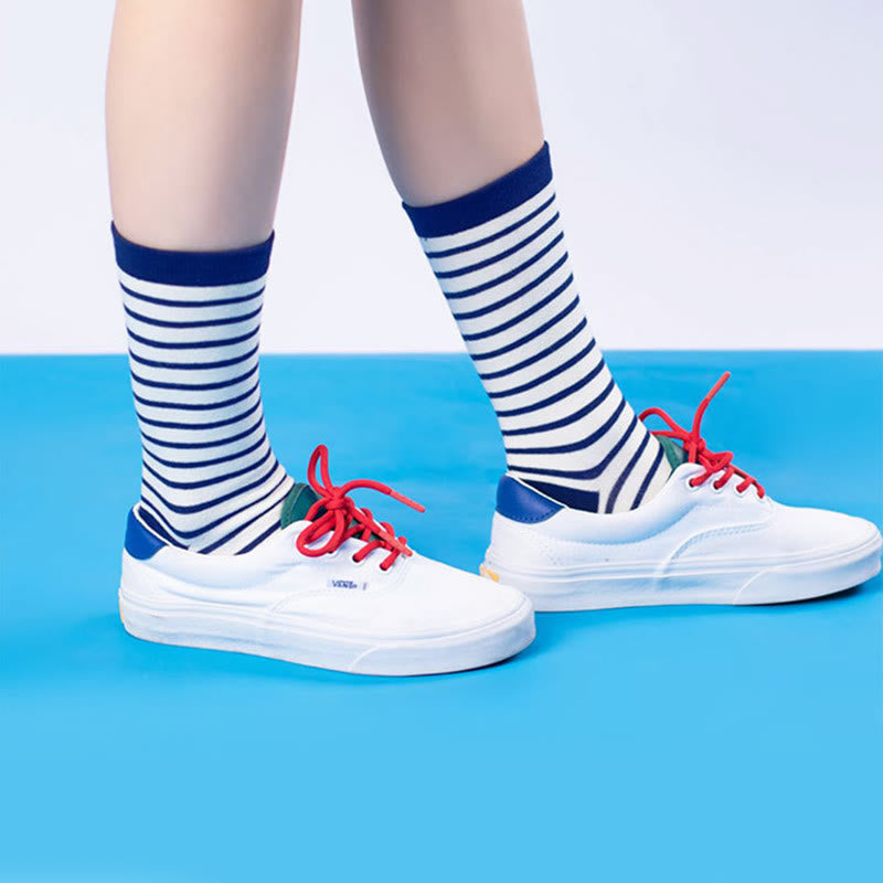 Retro Stripes Quarter Socks(5 Pairs) - image 3