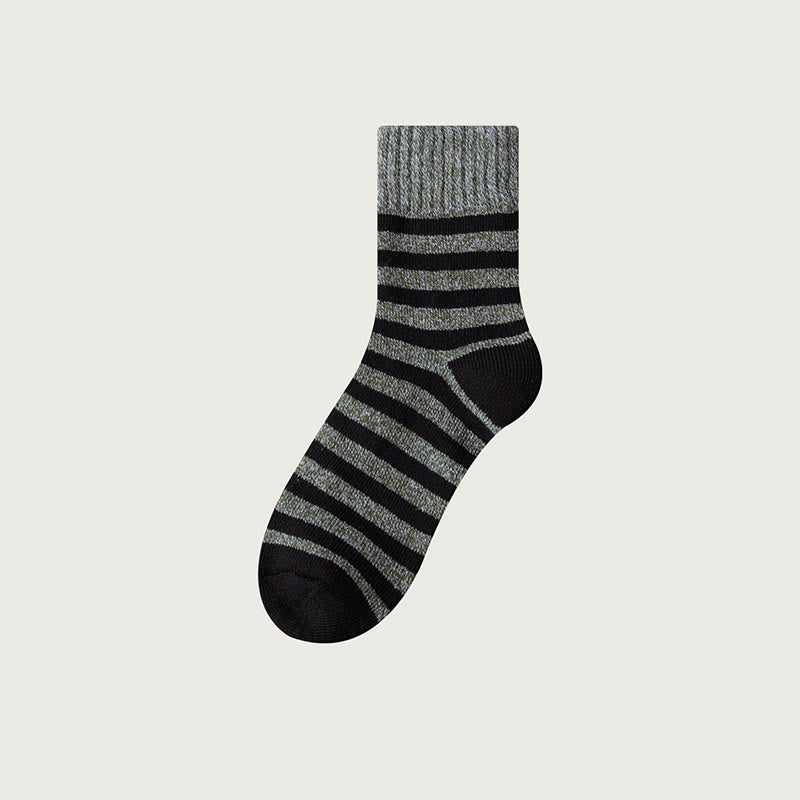 Classic Stripes Quarter Socks(5 Pairs) - Army Green - EU39-44(US6-10) - image 7