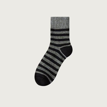 Classic Stripes Quarter Socks(5 Pairs) - Army Green - EU39-44(US6-10) - image 7