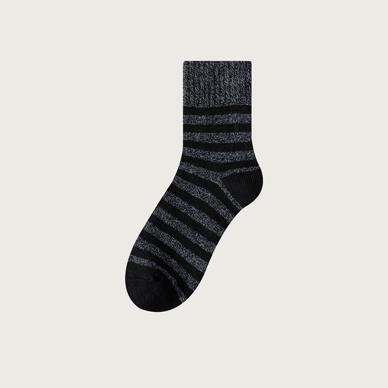 Classic Stripes Quarter Socks(5 Pairs) - Black - EU39-44(US6-10) - image 9
