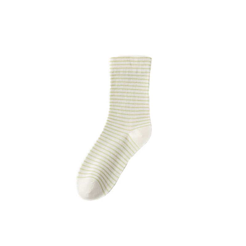 Plusock Pinstripe Cotton Quarter Socks(6 Pairs) - Green - EU36-40(US3-7) - image 10