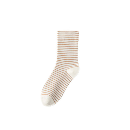 Plusock Pinstripe Cotton Quarter Socks(6 Pairs) - Khaki - EU36-40(US3-7) - image 14