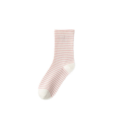 Plusock Pinstripe Cotton Quarter Socks(6 Pairs) - Pink - EU36-40(US3-7) - image 13