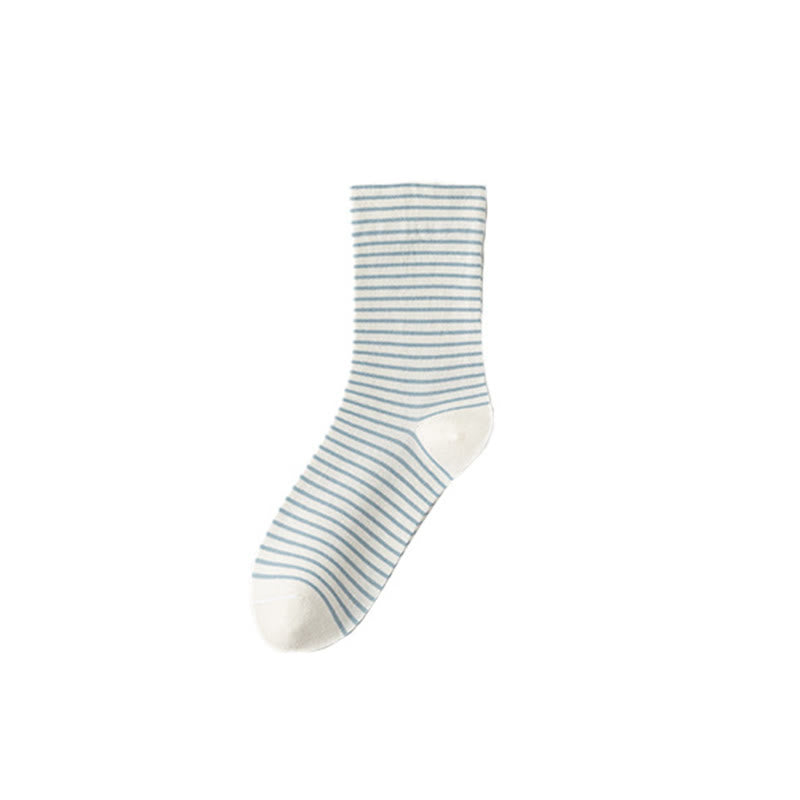 Plusock Pinstripe Cotton Quarter Socks(6 Pairs) - Blue - EU36-40(US3-7) - image 12
