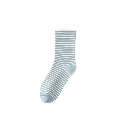 Plusock Pinstripe Cotton Quarter Socks(6 Pairs) - Light Blue - EU36-40(US3-7) - image 11