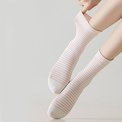 Plusock Pinstripe Cotton Quarter Socks(6 Pairs) - image 2