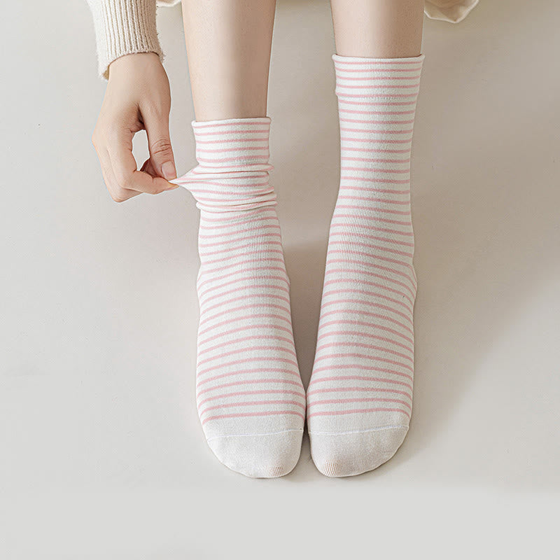 Plusock Pinstripe Cotton Quarter Socks(6 Pairs) - image 3